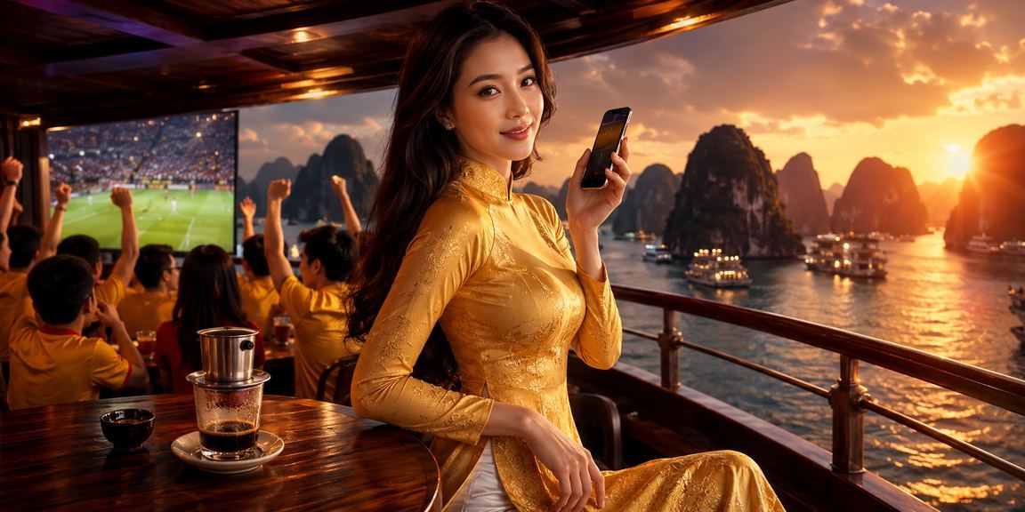 Vịnh Hạ Long với cảnh đăng ký nhận ưu đãi trên nền tảng xscm