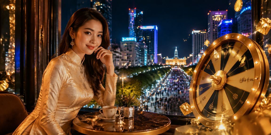Người dùng tại TP.HCM thực hiện giao dịch tài chính trực tuyến trong trang phục áo dài truyền thống